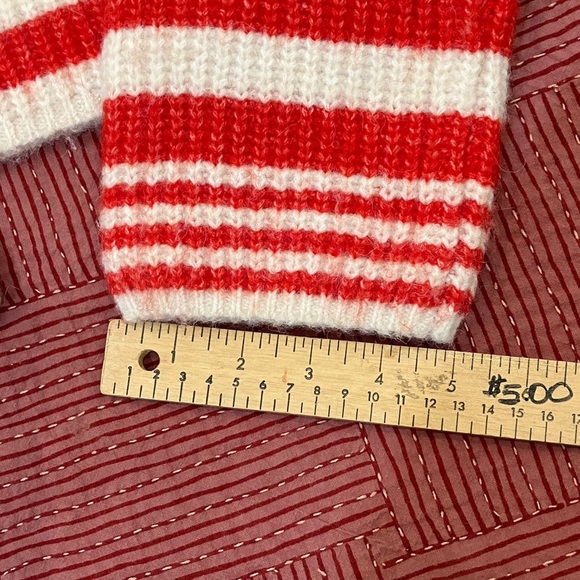 William Rast women’s small Cream with red stripes chunky Knit WOOL blend Sweater - Picture 10 of 13